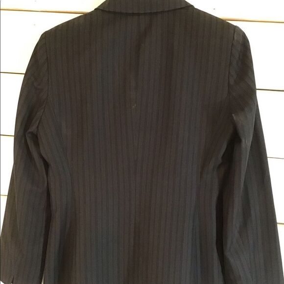 Calvin Klein Petites Gray Pinstripe Two-Button - Picture 2 of 5